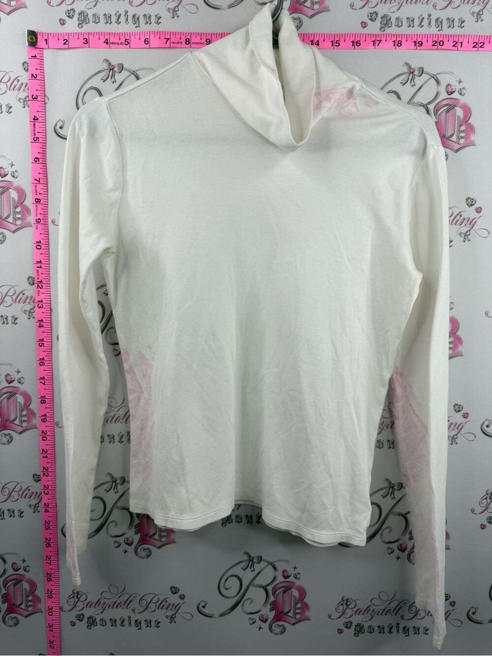 Eddie Bauer turtleneck long sleeve tie dye pink White Long Sleeve Turtleneck Top